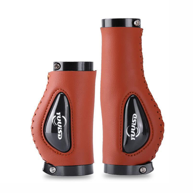 Bike Fiber Leather Grips Dead Fly Bike Grips Bike Accessories Bike Grips Brown Leather Anti-Slip Handlebar Covers: black
