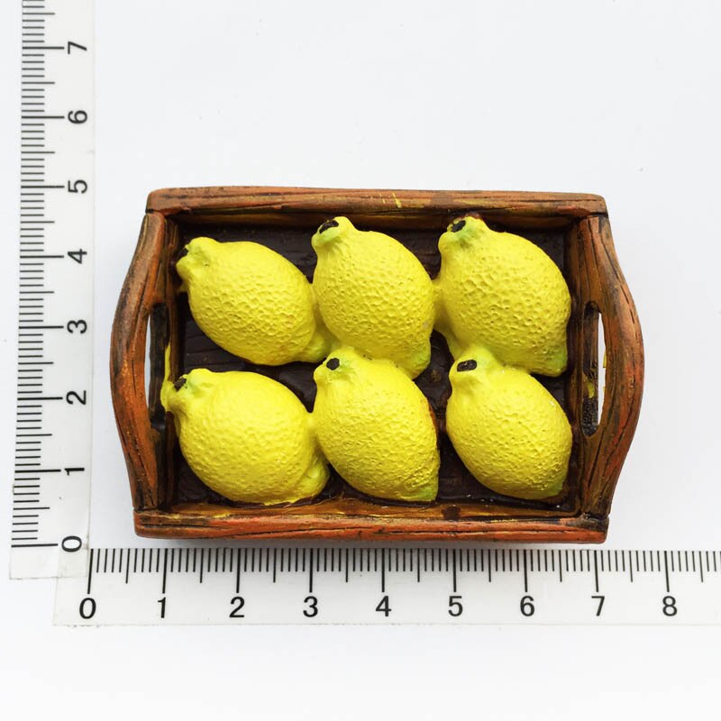 Citron äpple fruktkorg magnet för kylskåp dekor bröd kexkorg söt kylskåp magnet aubergine tomat korg mat magnet: 3