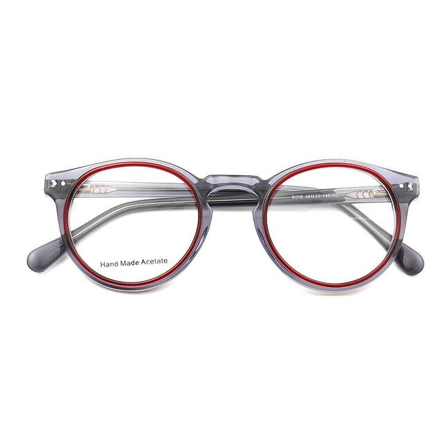 Women Round Stylish Retro glasses frames men eyeglass frame Tortoise Eyeglasses frames Striped light Acetate eyewear: YJG11
