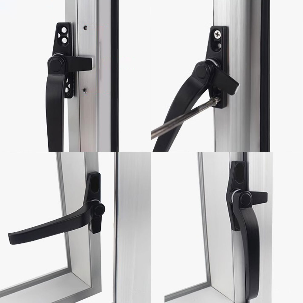 2 stk. venstre højre vindueshåndtag til hjemmebeslag i aluminiumslegering, praktisk montering til husholdningsbrug