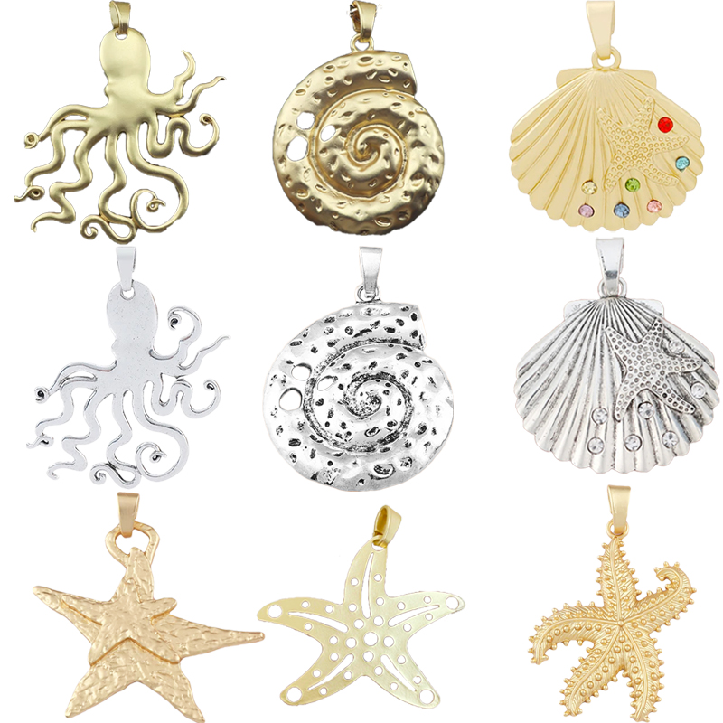 1 x antiek zilver kleur grote schelp schelp zeeslak spiraal charme hanger voor ketting sieraden maken accessoires 78x54mm