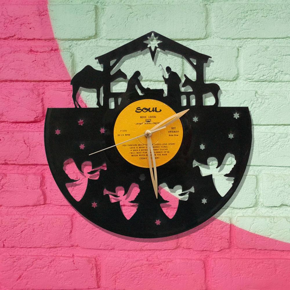 Real Plaque Wandklok Met Geboren Van Jezus Symbool