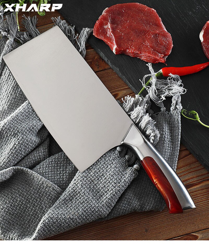 Stainless Steel Kitchen Knife Cleaver 7.5" Inch Cooking Slicing Chopping Knife Meat Fish Vegetables Cutter Kitchen Accessories