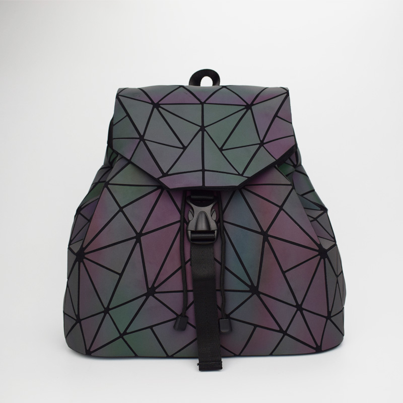 Neue Bao Tasche Leucht Rucksäcke Frauen Kordelzug Mädchen Täglichen Rucksack Schule Weibliche Geometrie Klapp Schüler der Schule Taschen: groß A