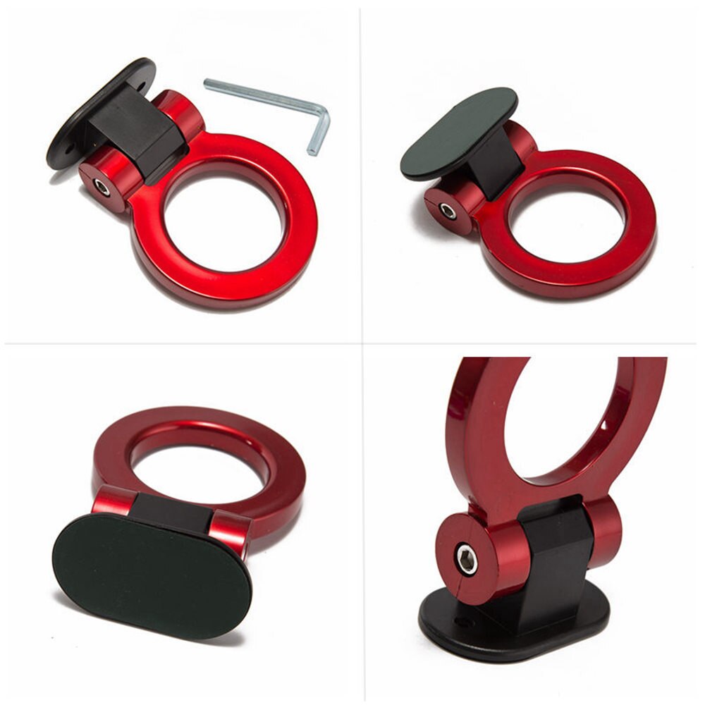 Pegatina de parachoques Universal ABS para coche, Kit de gancho de remolque de simulación de coche, accesorios para coche, HU-IS07220