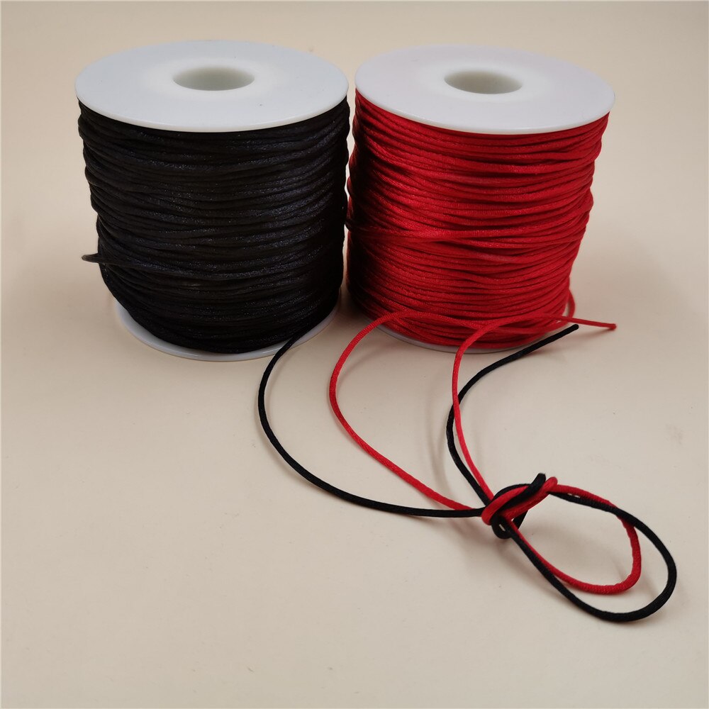 1MM 20meters/Roll Red Coffee Macrame Cord Strong Braided Silk Satin Nylon Rope DIY Making Findings Beading Thread Wire