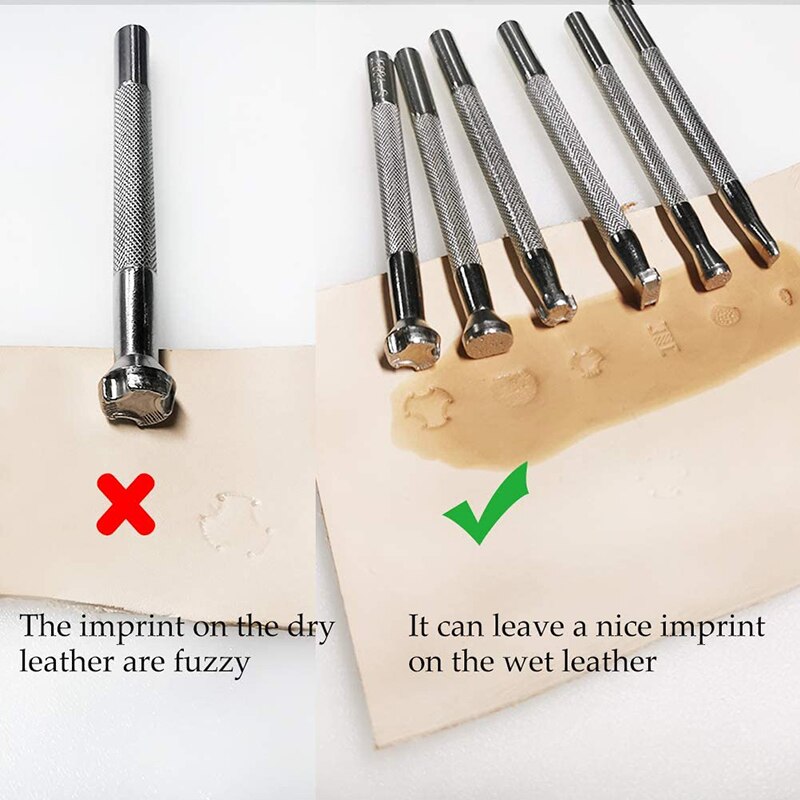 6Pcs Kit di strumenti per la stampa di timbri in pelle Set di punzoni per timbri in lega intaglio strumenti per la fabbricazione di sella per artigianato in pelle lavoro d&#39;arte fai-da-te