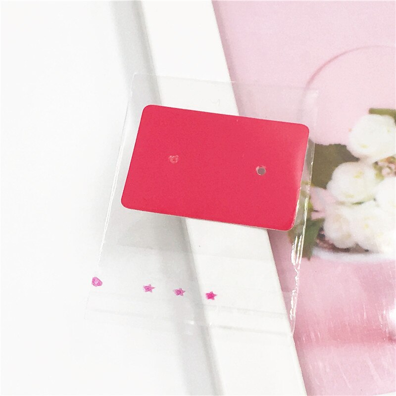 200Pcs 2.5x3.5cm Paper Earring Packaging Cards Multi-style Ear Studs Packaging Card Jewelry Display Card With OPP Bags: White1