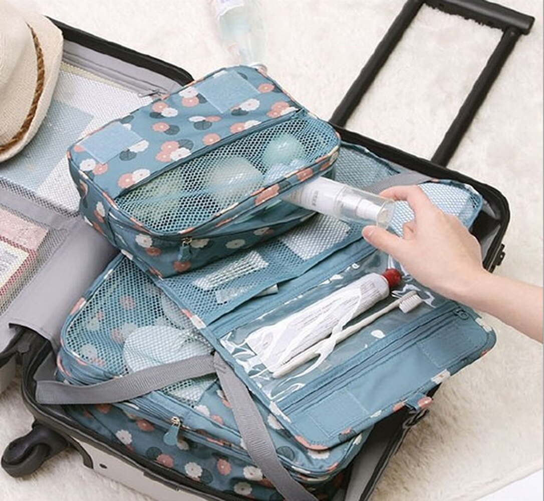 Frauen machen-hoch Taschen Reise Kosmetische Tasche Pflege Organizer Wasserdicht Lagerung Neceser Hängen Schlecht Waschen Tasche