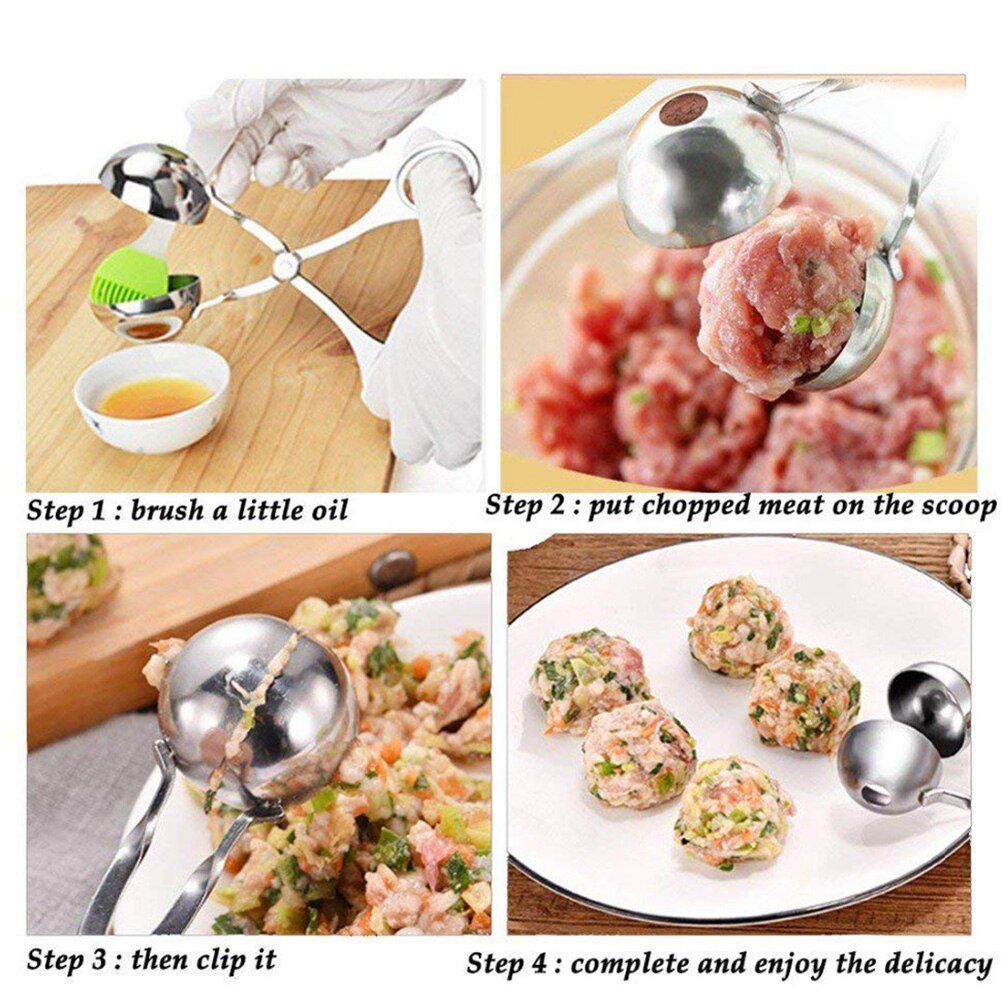 Meat Ball Maker Clip Stainless Steel Meatball Mold Fish Ball Machine Kitchen Meat & Poultry Tools