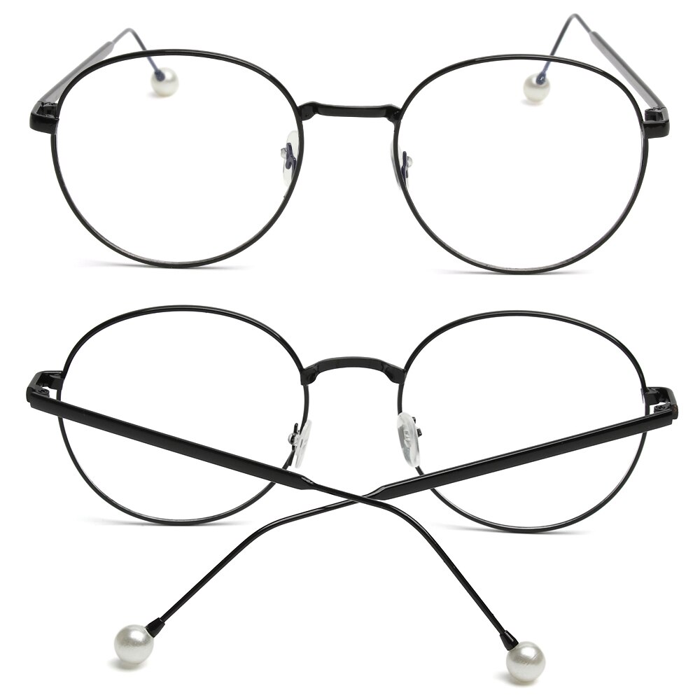 1pc Metal Anti-Blue Light Glasses Unisex Ultralight Round Metal Frame Computer Glasses Blocking Eyeglasses Flat Mirror Eyewear