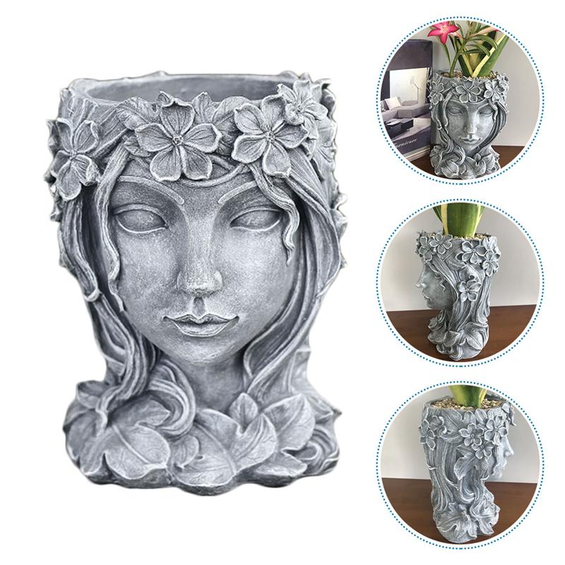 Meisje Succulente Planter Meisje Bloempot Succulente Bloempot Tuin Planter Hars Godin Bloem Vaas Home Decoratie Bloempot