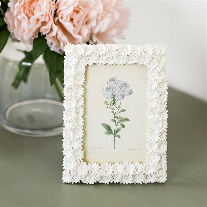 6 inch fotolijst romantische witte bloemen europese stijl ornamenten madeliefje fotolijsten woonaccessoires