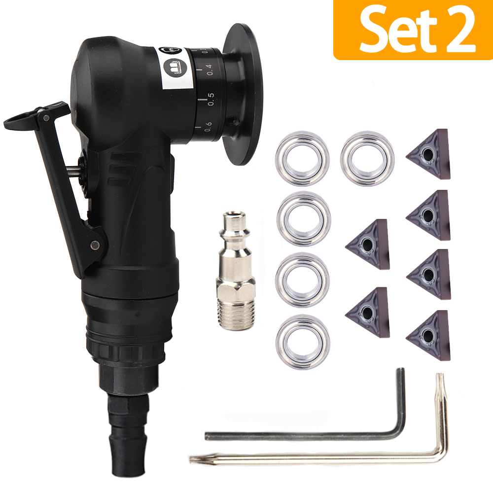Mini Pneumatic Chamfering Machine 45° Portable Deburring Beveling Trimming Chamfer Tool with Replacement C/R Blade & Bearing: black