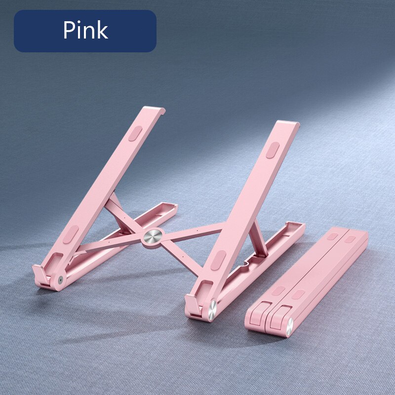 Portable Laptop Stand Adjustable Foldable Support iPad Notebook Stand For Macbook Pro Computer Laptop Holder Cooling Base Riser: Pink
