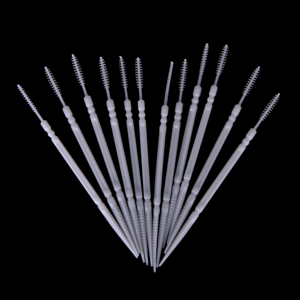 150Pcs White Practical Clean Tooth Floss Double Head Hygiene Dental Plastic Interdental Brush Toothpick tooth thread Floss Pick