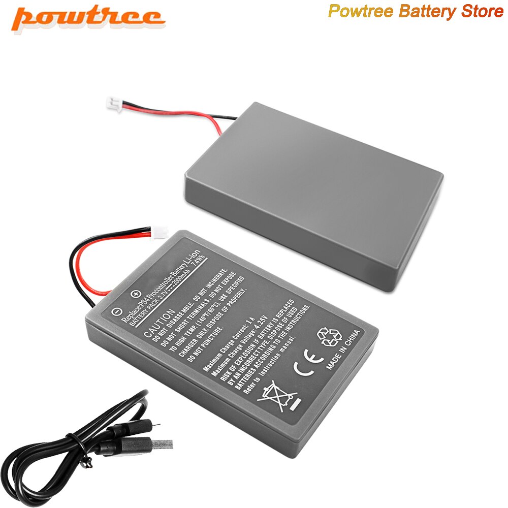 Powtree 2 Stuks 2000Mah Batterij Vervanging Voor Sony PS4 Pro Slim Bluetooth Controller Tweede Generatie CUH-ZCT2 Of