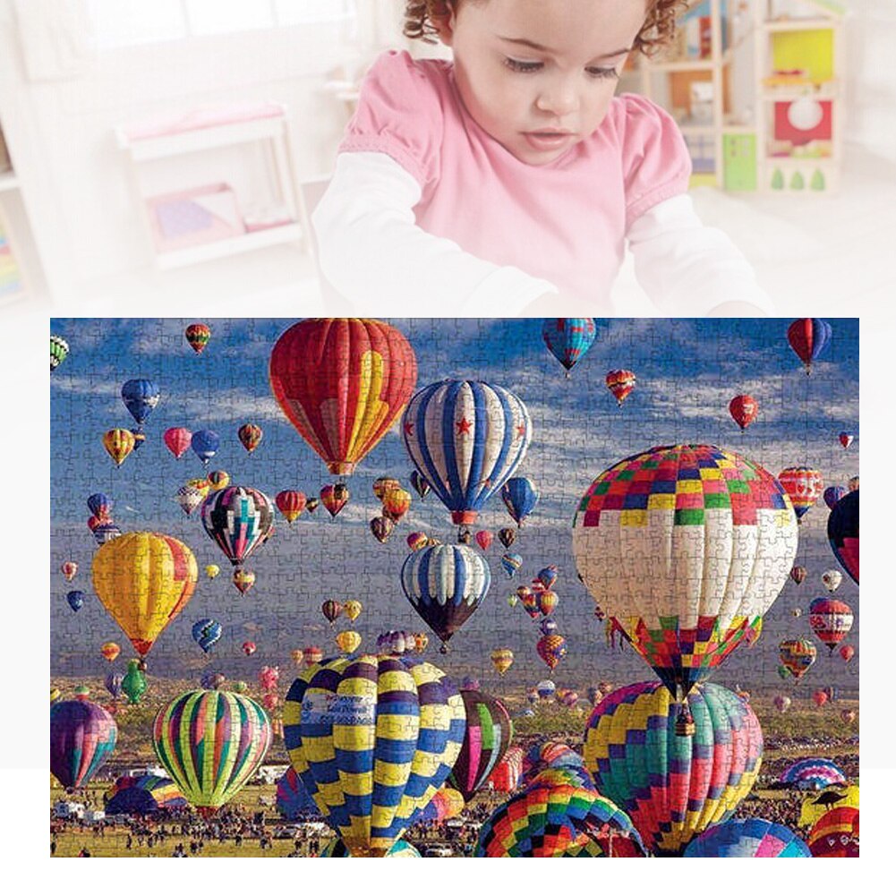 1000 Stuks Puzzels Voor Volwassenen Kids Verdikte Papier Air Ballon Puzzel Educatief Speelgoed Diy Puzzels Voor Kinderen Volwassenen