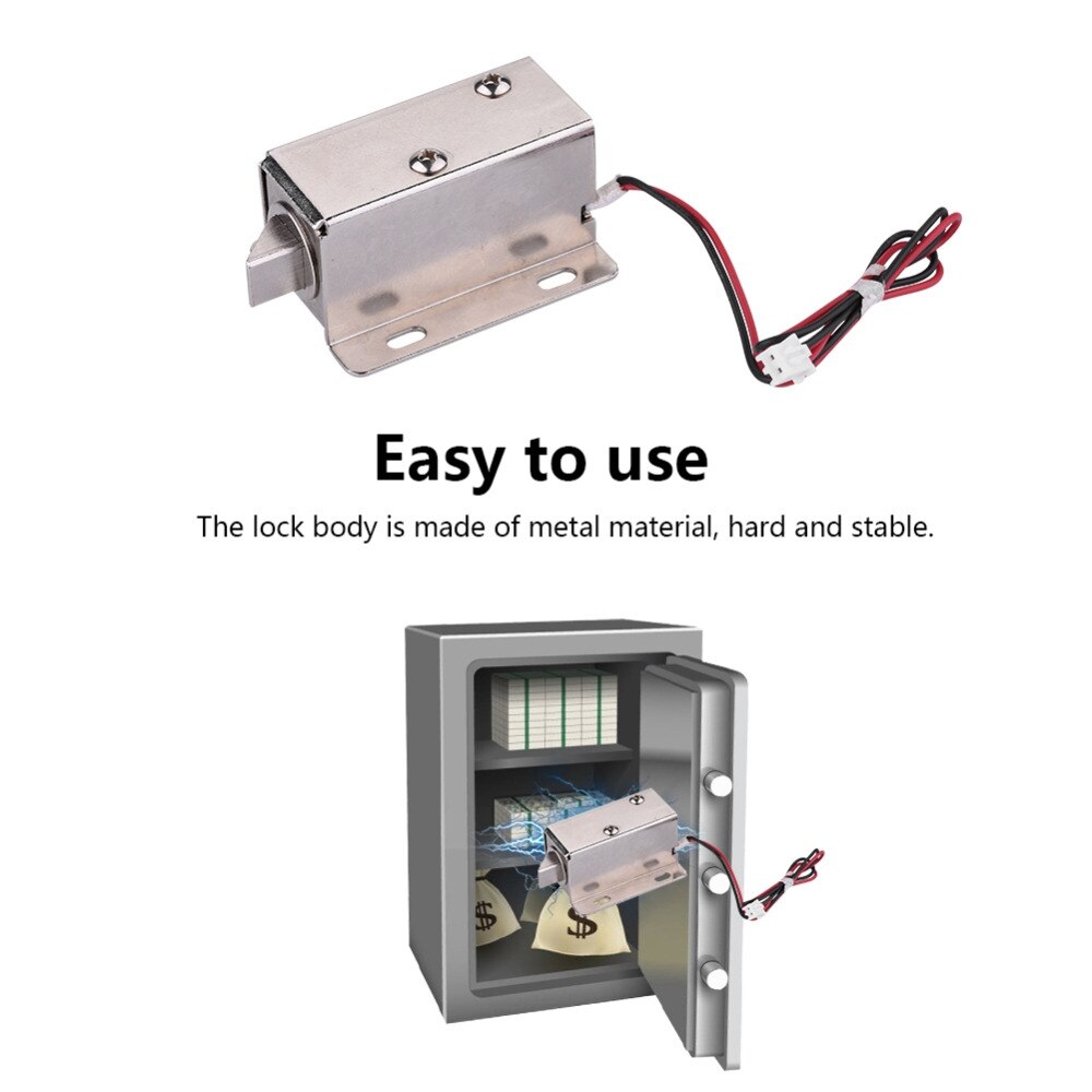 Solenoid Valve Electric Lock Electromagnetic Access Control for Door Cabinet Drawer Ultra-thin Electronic Door Lock