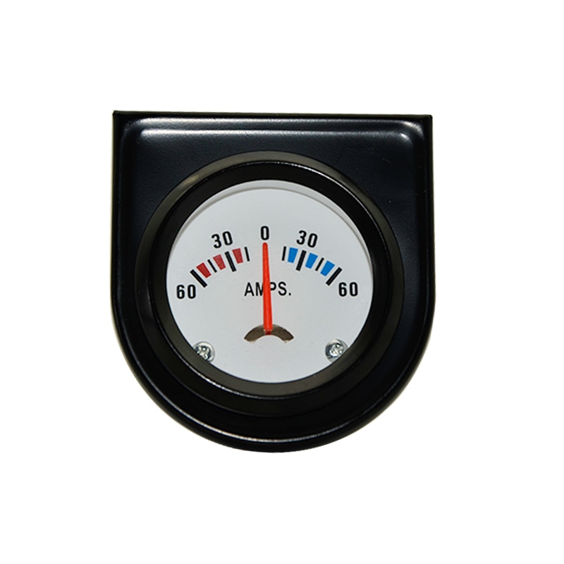 2" 52mm Ammeter Gauge 60-0-60A White Face Black Rim Car Analog Gauge