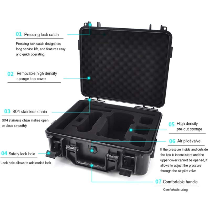 Koffer Voor-Dji Mavic Air 2 Waterdichte Opbergdoos Compressie Accessoire F42D