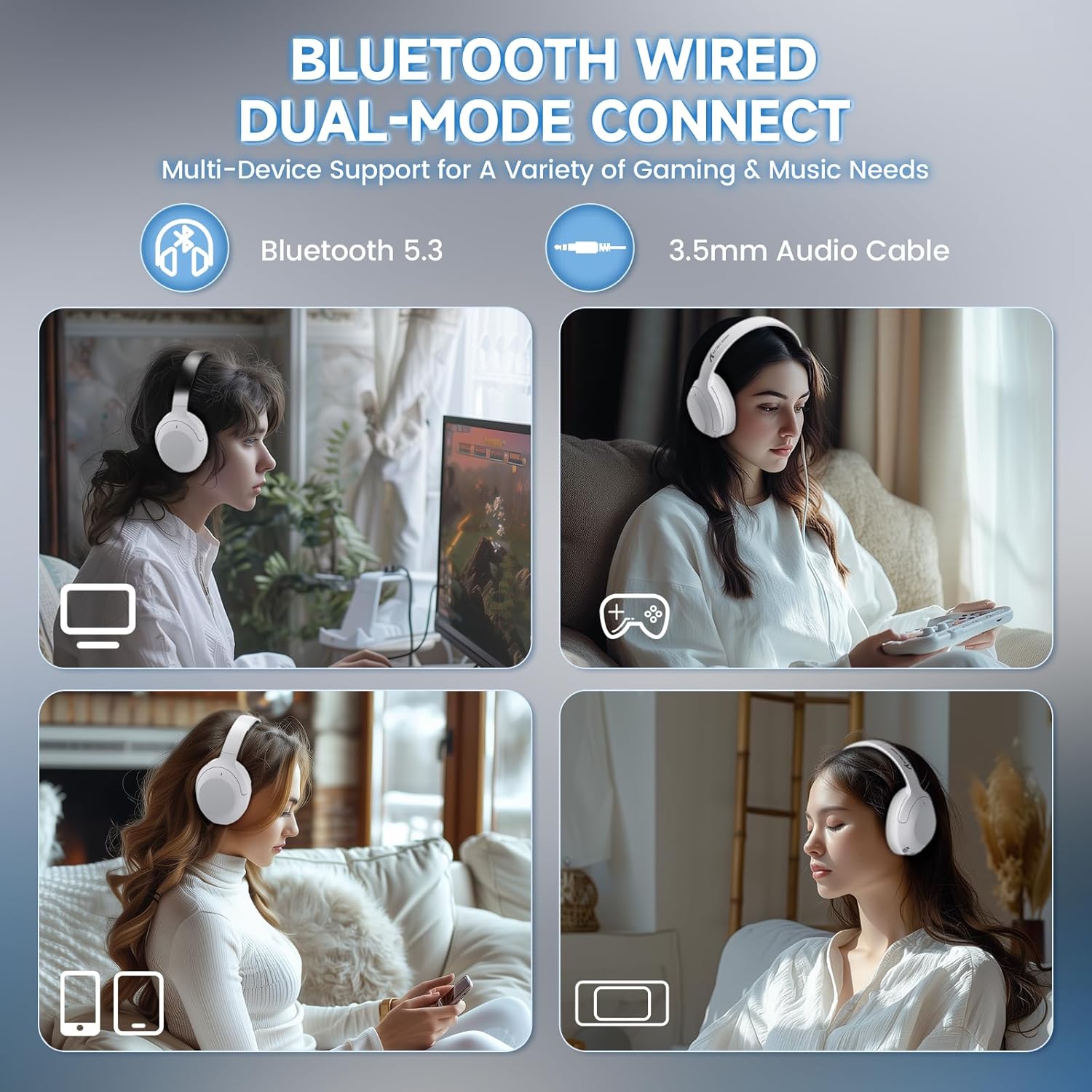 MAMBASNAKE x ATTACK SHARK G300 Dual-Mode Lightweight Gaming Headset