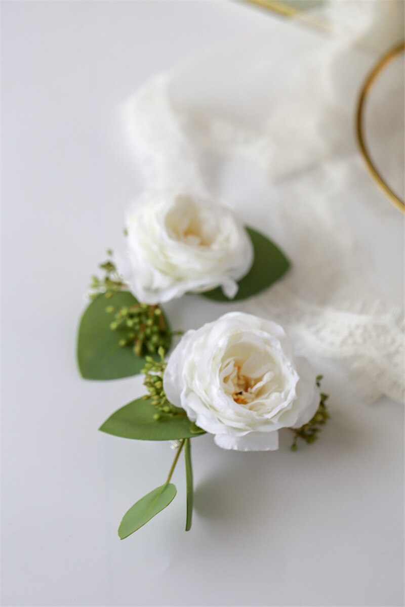 Boho bryllup hoved tilbehør blomst rose hår kam bohemia brudekam bryllup blomst pandebånd til kvinder hovedstykke  hd59
