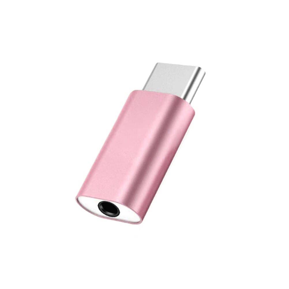 3.5mm Headphone Adapter Universal USB Type-C Mobile Connector Injection Type C Headphone Connector: Rose Gold