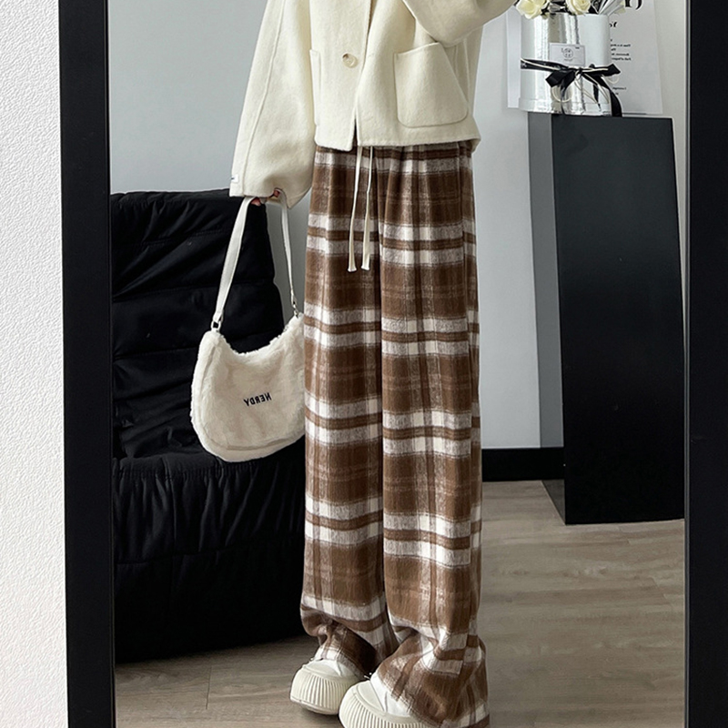 Sorte ternede oversize joggingbukser til kvinder, afslappede bukser, baggy, elastiske lommer i taljen, studerende, unisex, hiphop, løse bukser: M / Khaki