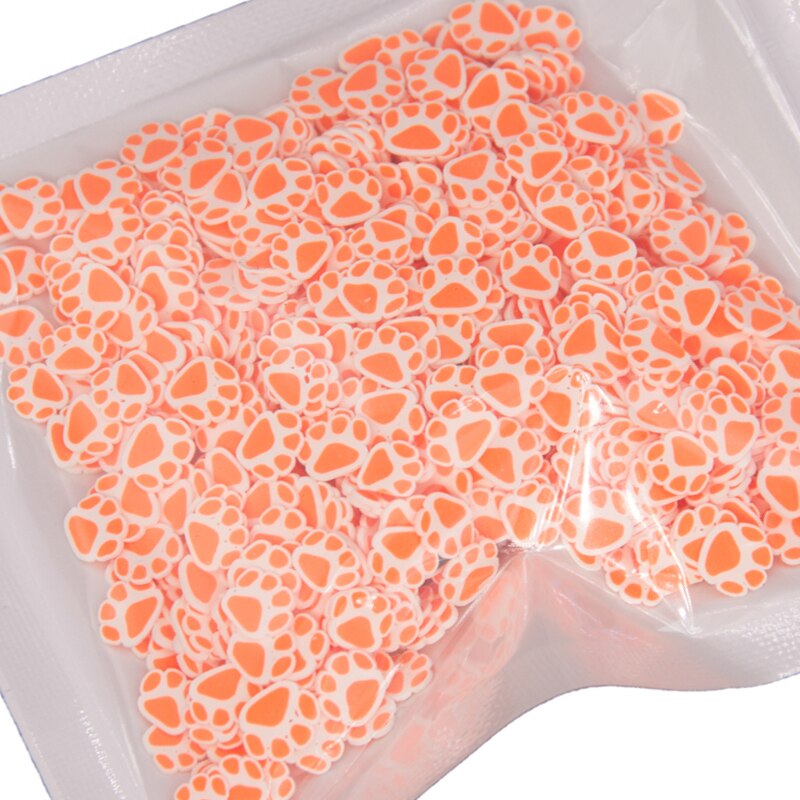 30g kat hund dyr pote form polymer ler skiver drys til slim fyld charms fluffy mudder gør det selv håndværk håndværk tilbehør: 5 poter