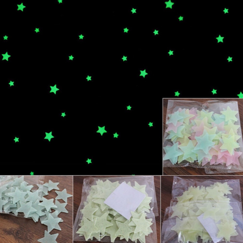 1bag x glow star Glow In The Dark Luminous PC Phone Decor Laptop Skin Mobile Phone Stickers