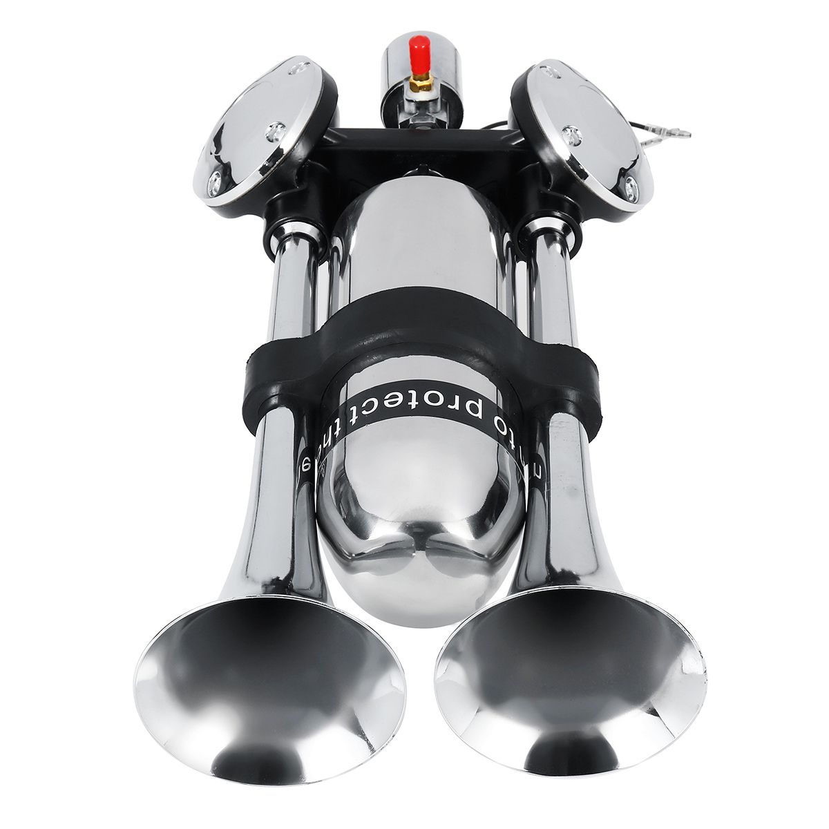 12V/24V Dual Trumpet 500DB Electric Horn Loud Chrome Air Horn Speaker Kit For Train Truck Lorry