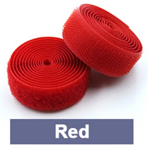 Haisen,Solid Color Soft Nylon Hook and Loop Adhesive Fastener Tape,Magic Tape, Sewing Accessories For Clothe/ Bag/ Shoe/AB Stick: Red - E