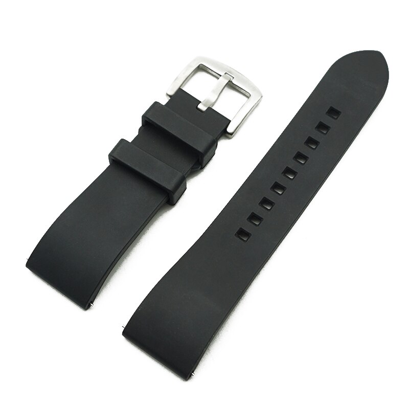 Gummi urrem 20 mm 22mm 24mm armbånd quick release bar urrem til hvert mærke ure bånd dykning vandtæt "fkm"rem: Sort / 20mm
