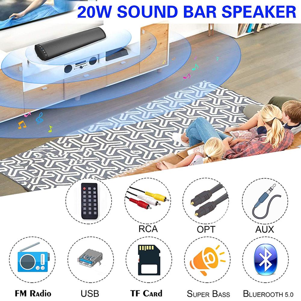 Sound Bar Column Wall Mountable TV subwoofer Super Bass Speaker