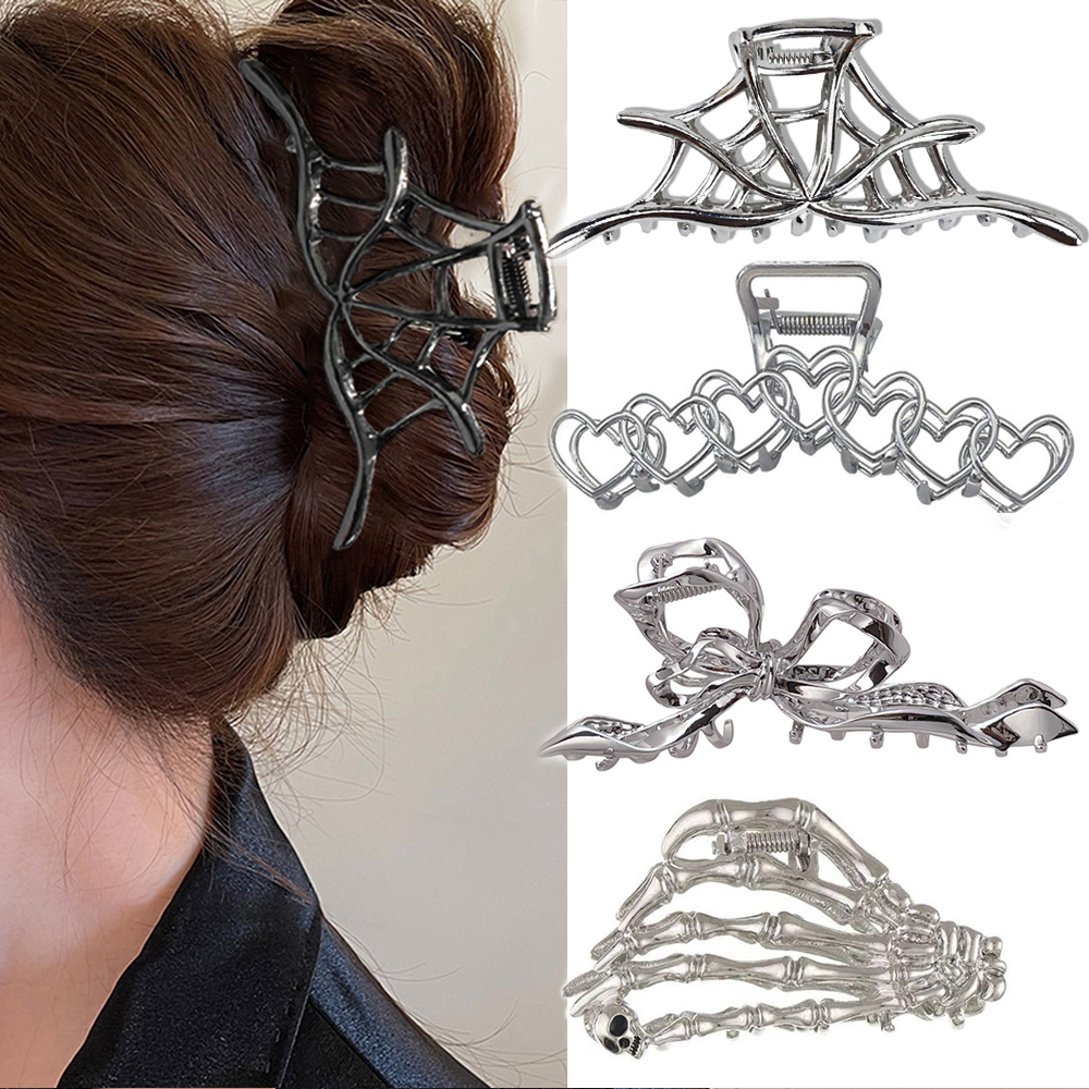 Spider Web Metal Hair Crab Clips Alloy Halloween Hair Claw Clips Hairgrip Hairpin Barrette Clamps Party Hair Accessories