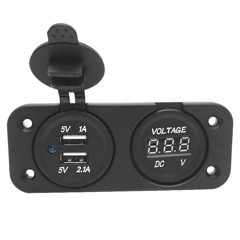12v/24v auton veneen kaksois-usb-laturin pistorasia jännite led volttimittari meripaneelin auton modifikaatio