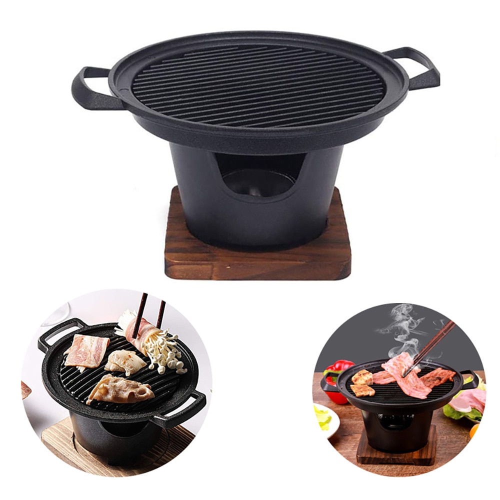 mini barbecue forno griglia giapponese una persona cucinare casa cornice in legno stufa ad alcool BBQ giardino esterno strumento per arrostire la carne