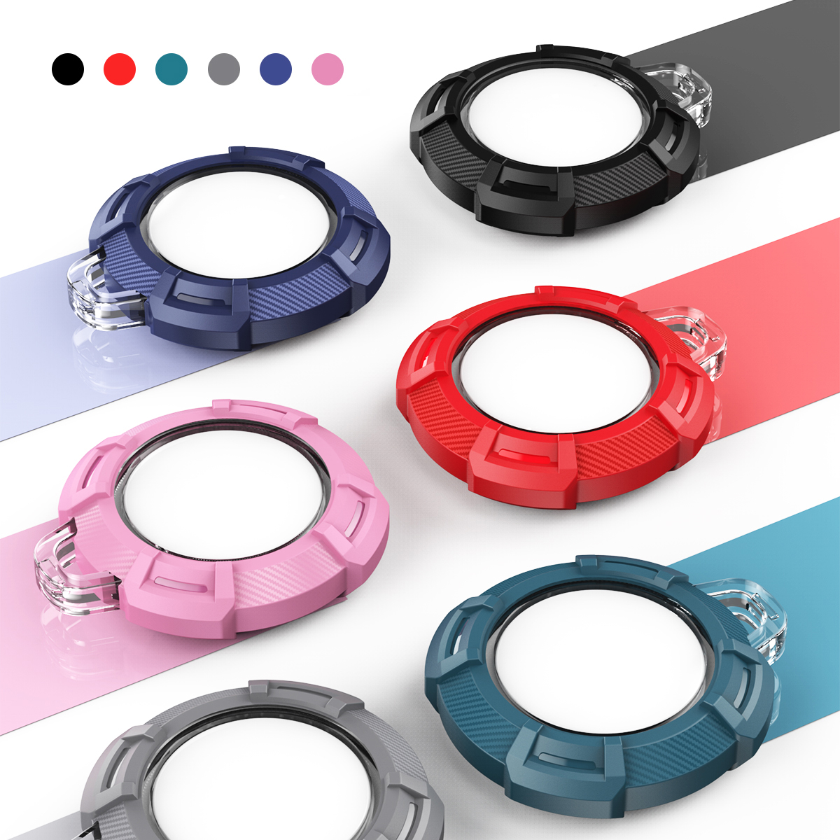 360 ° copertura protettiva di protezione completa per Apple AirTag custodia paraurti antiurto in Silicone in fibra di carbonio per AirTag fibbia anti-perso