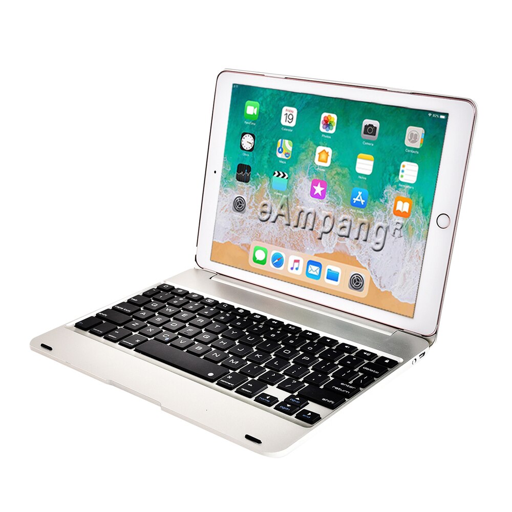 Per iPad 9.7 Cassa Della Tastiera per Apple iPad 9.7 2017 2018 5th 6th Generazione Aria 1 2 5 6 Pro 9.7 4.0 Copertura Della Cassa Della Tastiera di Bluetooth: Argento / For iPad 9.7 2018