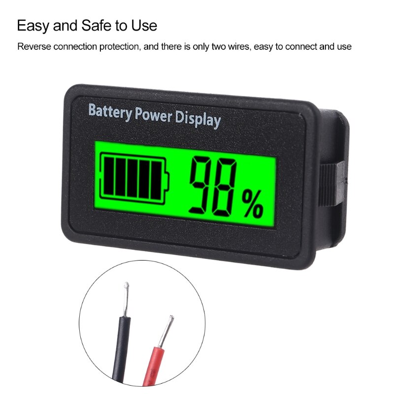 LCD Battery Capacity Monitor, 12-48 V Universal LCD Digital Battery Capacity Display, LCD Battery Capacity Voltmeter Meter