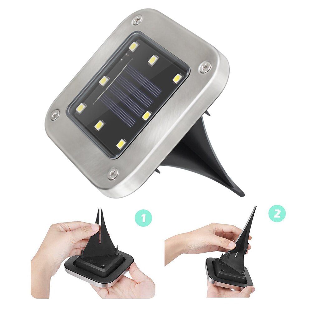 1/4 Piece Solar Disk Lights Outdoor Solar Pathway Lights Outdoor Waterproof Solar Garden Underground Lights for Lawn Yard Patio