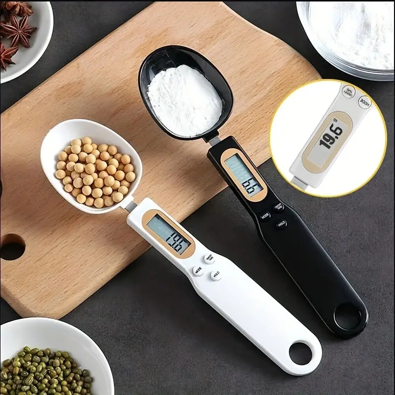 Báscula Digital de cocina, Mini cuchara, báscula electrónica LCD para alimentos, herramienta de cocina de medición de peso de 0,1-500g para hornear café con leche