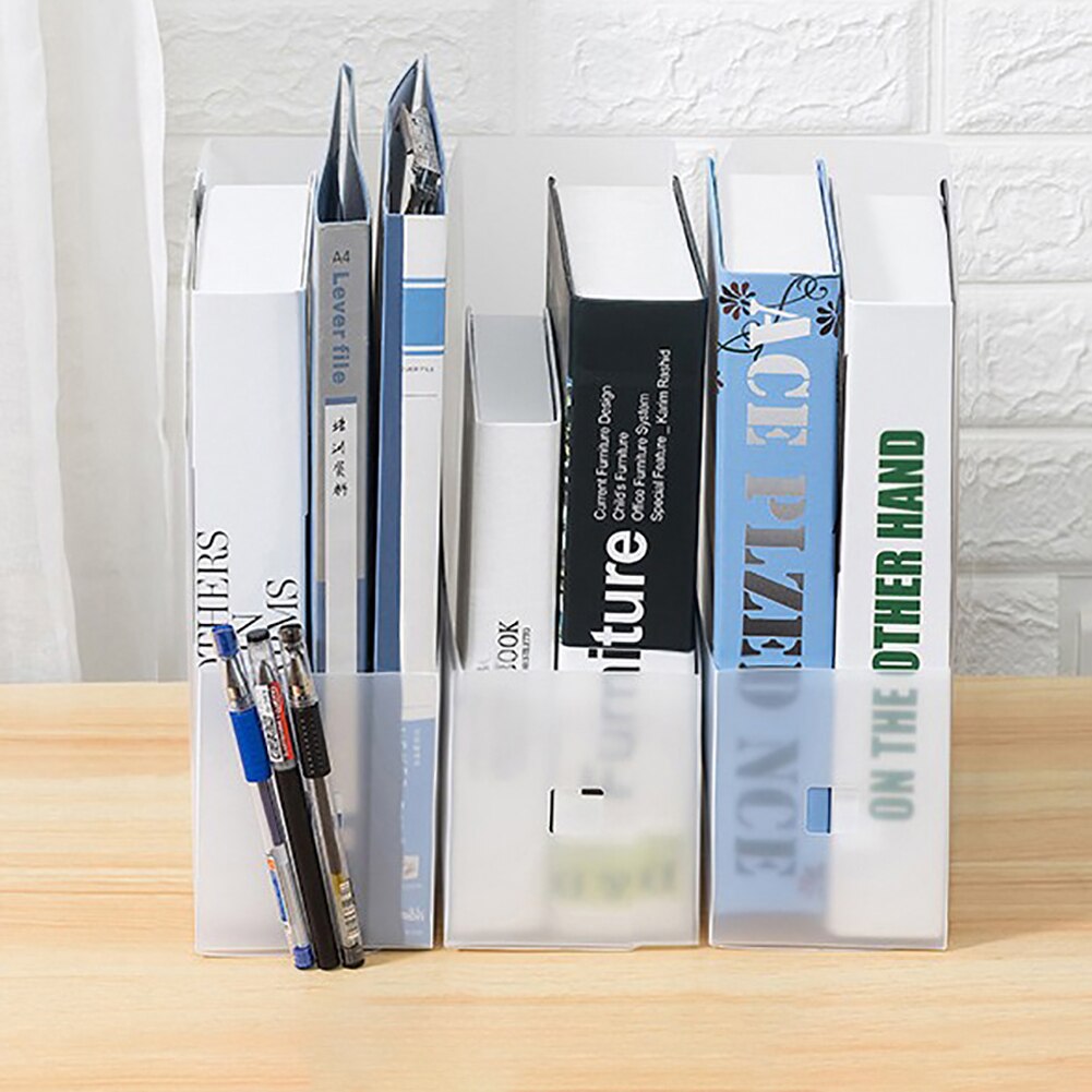 2pcs Plastic File Holder Magazine Book Rack Document Tray Table Storage File Organizer Office Supplies Stationery Box
