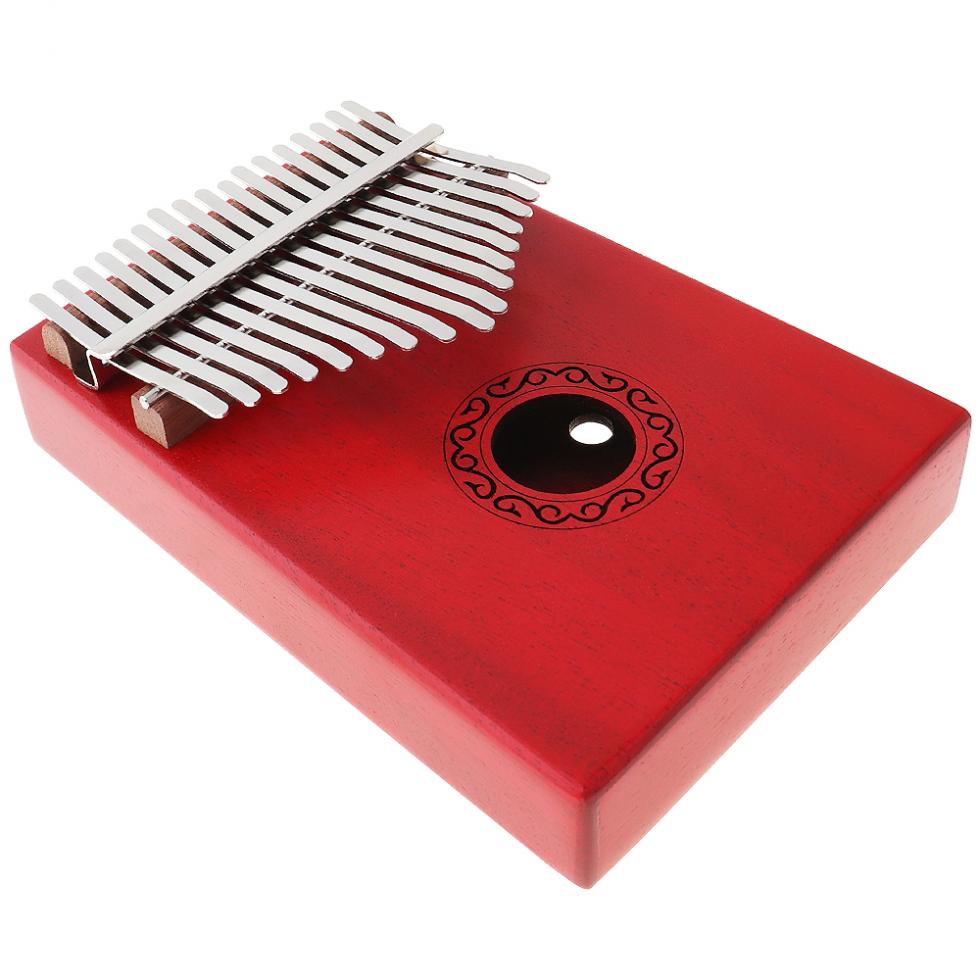 17 touches rouge Kalimba simple conseil acajou doigt pouce Piano Mbira Mini clavier Instrument de musique avec accessoires complets