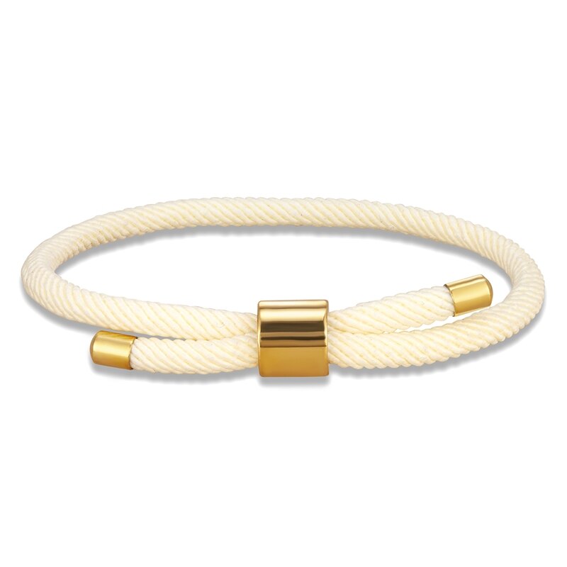 Mkendn Minimalistische Waterdichte Milan Touw Armband Rode Verstelbare Enkelband Mannen Vrouwen Handgemaakte Draad Paar Lucky Strand Sieraden: Milky