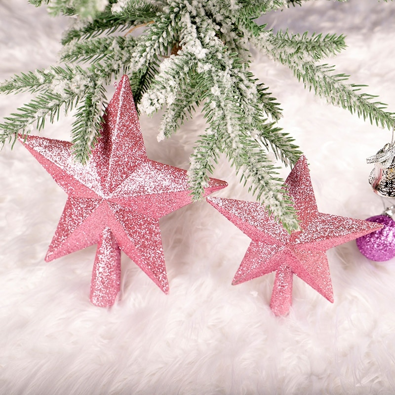 Glinsterende Ster Kerstboom Toppers Onbreekbaar Plastic Feestelijke Decor Ornament