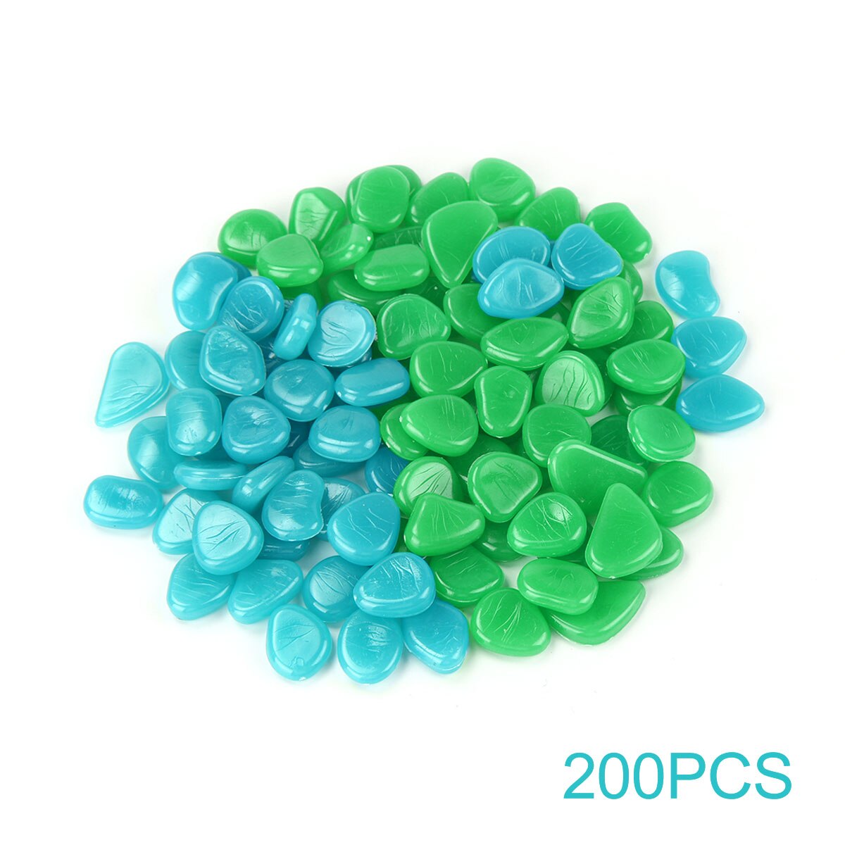 200Pcs Luminous Stones Man-made Pebble Glow Dark Garden Stones Rocks for Walkways Path Landscape Fish Tank Decor
