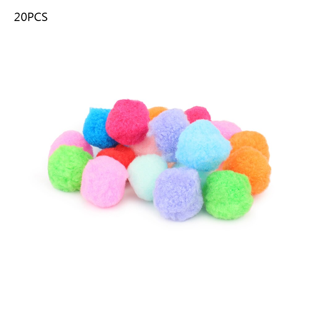 Soft Ball Cat Toys Mix Color Fuzzy Pet Ball Toy Cat Teaser Interactive Balls Toys For Kitten: 20pcs