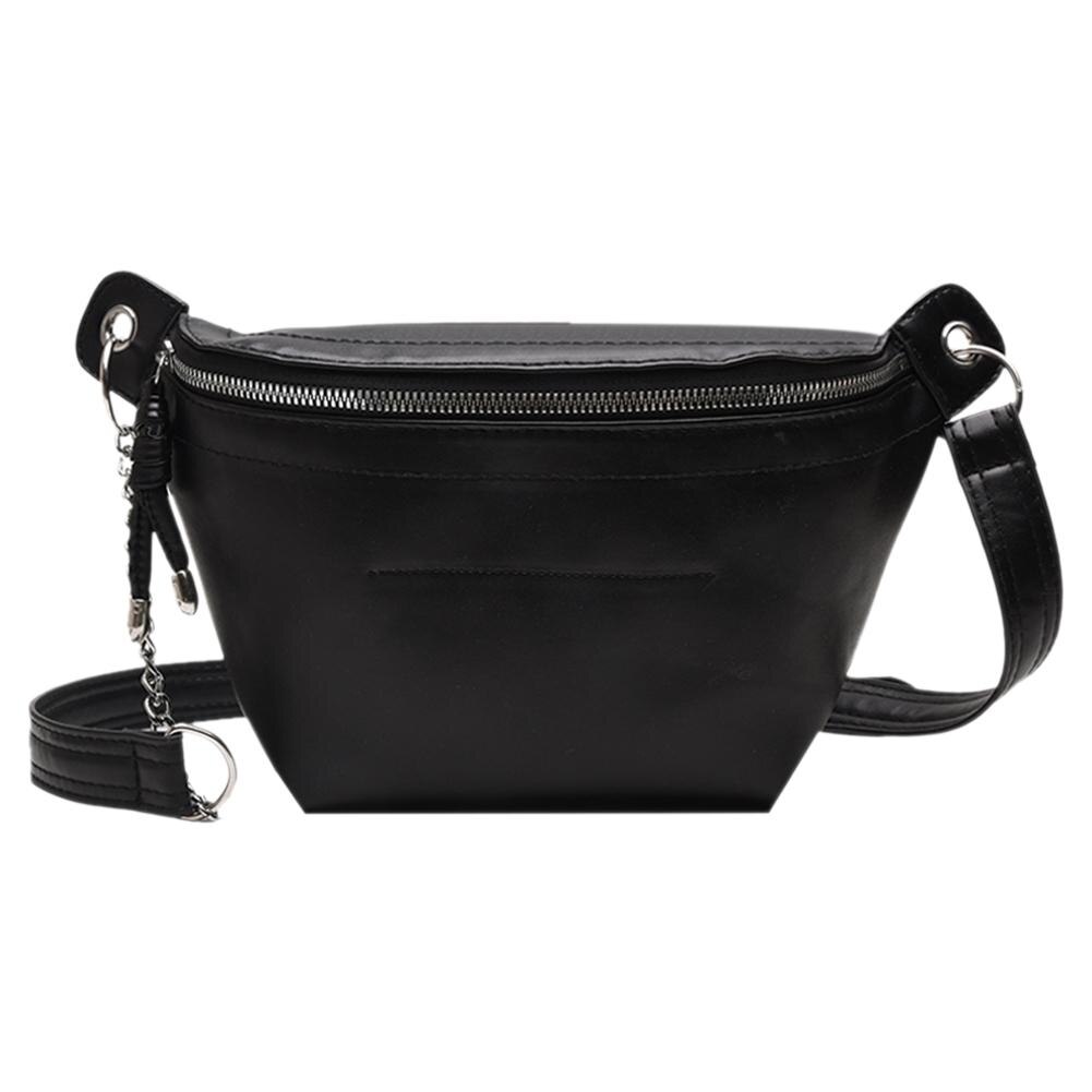 Handbags Skillful Manufacture Fanny Chest Pack Women Leather Waist Pouch Multi-function Shoulder Crossbody Bag: Black